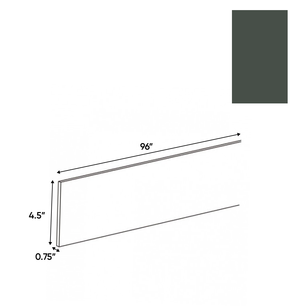 Forest Green Matte - Toe Kick - 96"W x 4"H x 0.75"D - Pre Assembled - Frameless Cabinet