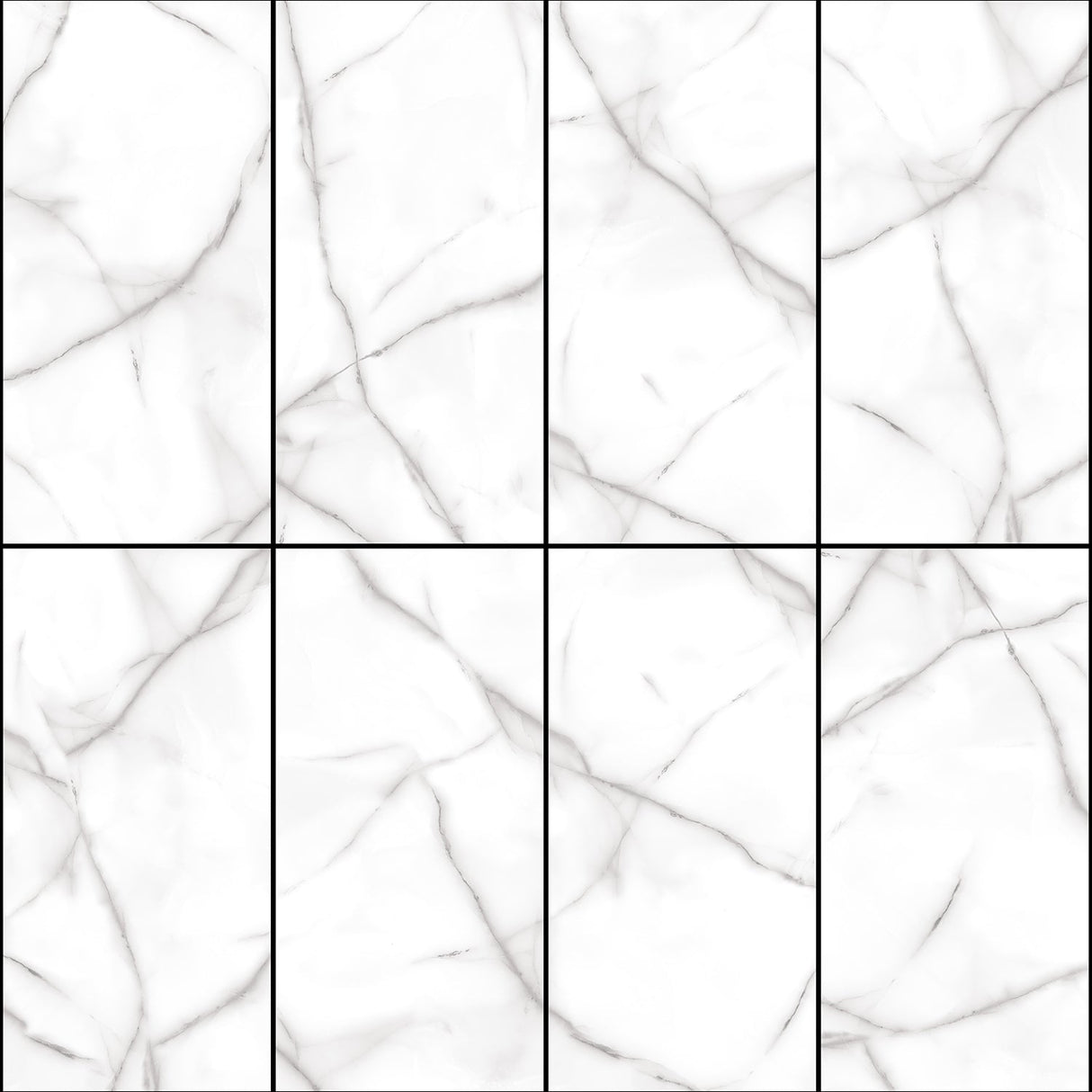 Mercan Silver 24 in. x 48 in. x 8.5 mm Polished Porcelain Floor and Wall Tile, Marble Look (15.5 sq. ft./Case & 2 PCS/case)