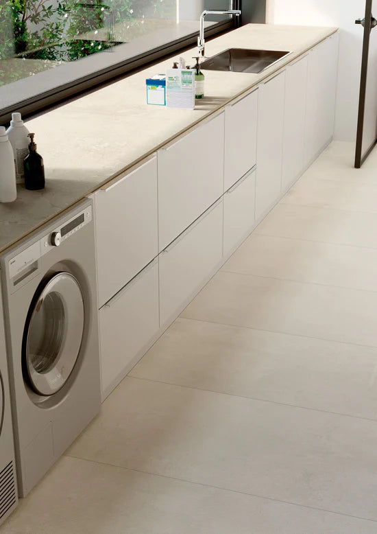 Ecostone Pre-Fab 32 X 90 Matte Porcelain Tile in Jute Cross Cut