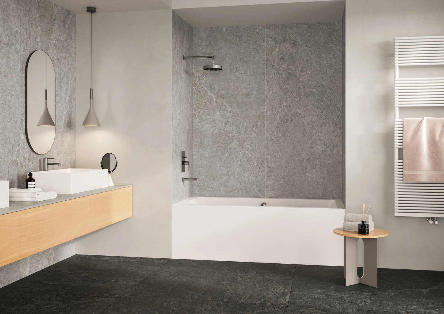 Farmhouse Living Pre-Fab 32 X 90 Matte Porcelain Tile in Millstone