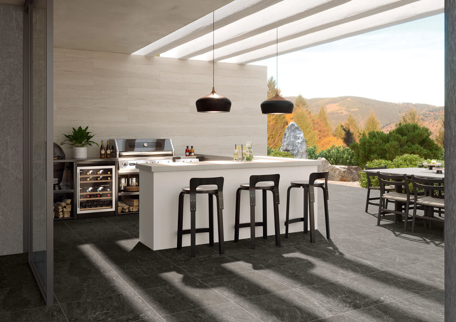 Imprint Pre-Fab 32 X 90 Matte Porcelain Tile in Intaglio Kaolin 