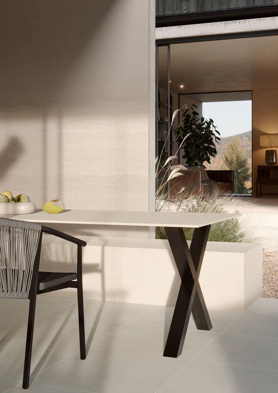 Imprint Pre-Fab 32 X 90 Matte Porcelain Tile in Intaglio Kaolin 