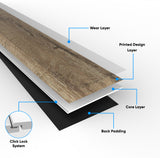 Permshield Lite Mocha SPC - 5.2mm x 7'' x 48''  / 1.5mm IXPE pad attached