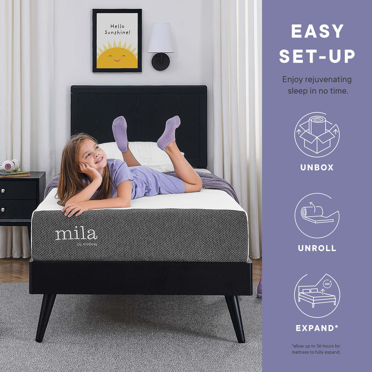 Mila 6" Twin Mattress Foam Set of 2 in White with 10 Years Warranty