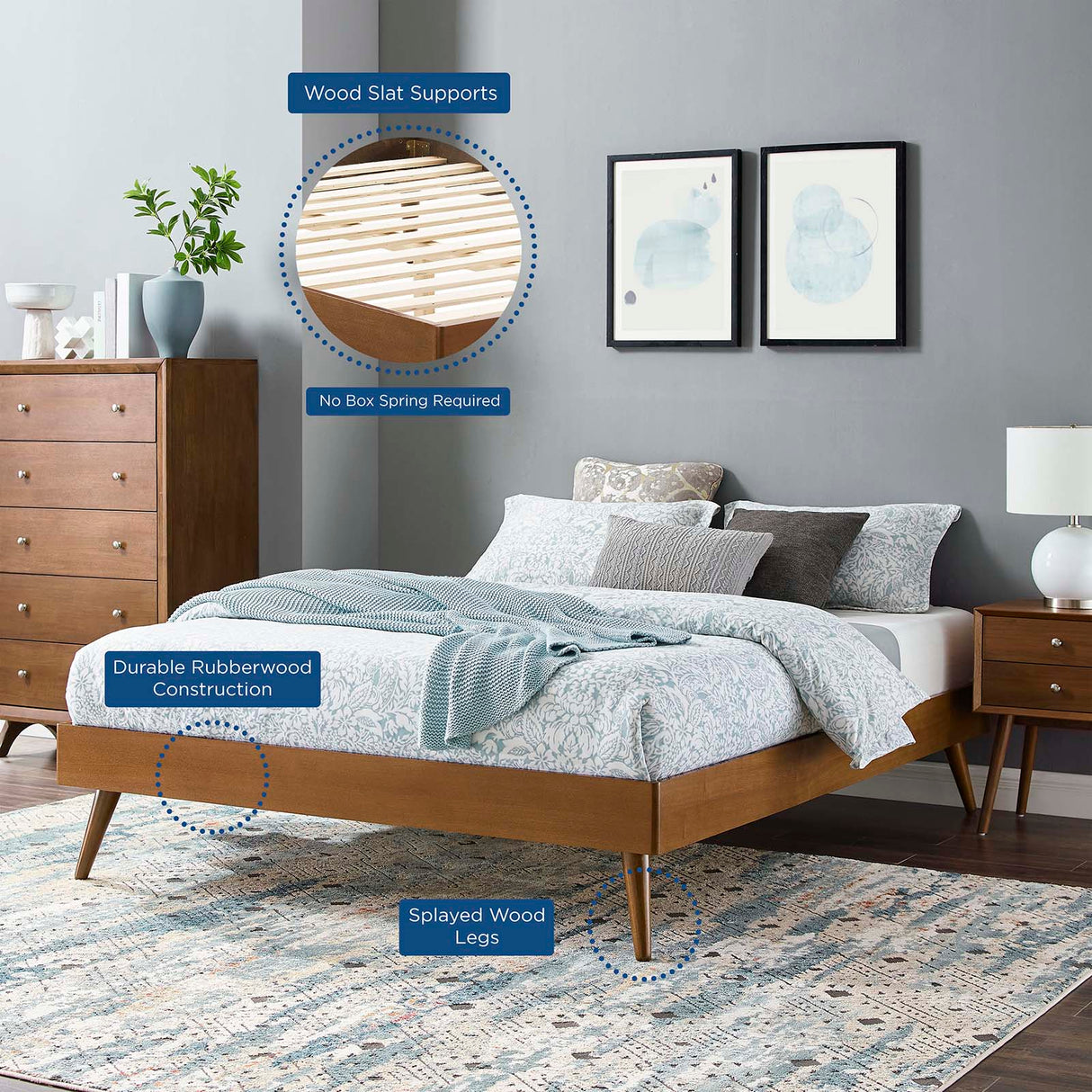 Margo Full Wood Platform Bed Frame