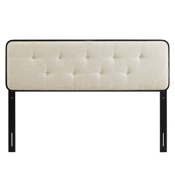 Collins Tufted Full Fabric and Wood Headboard