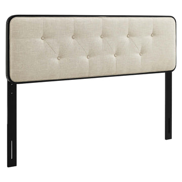 Collins Tufted Queen Fabric and Wood Headboard