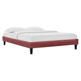 Reign Queen Performance Velvet Platform Bed Frame