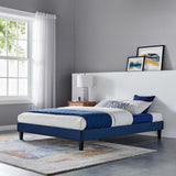 Reign Queen Performance Velvet Platform Bed Frame