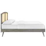 Sierra Cane and Wood Queen Platform Bed With Splayed Legs