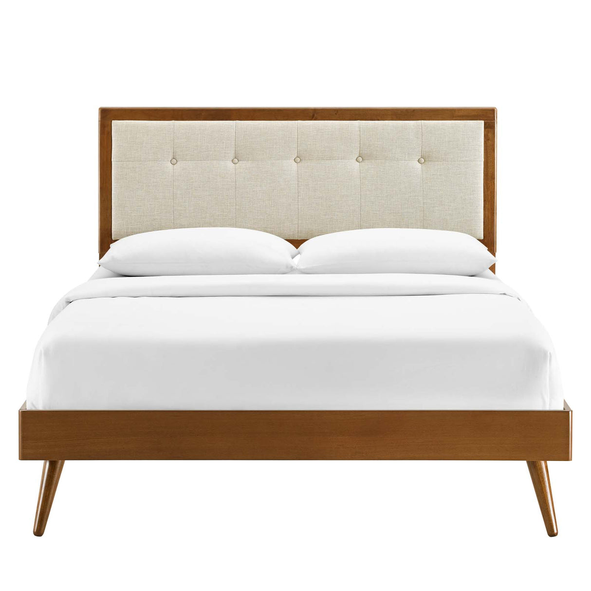 Willow Queen Wood Platform Bed With Splayed Legs