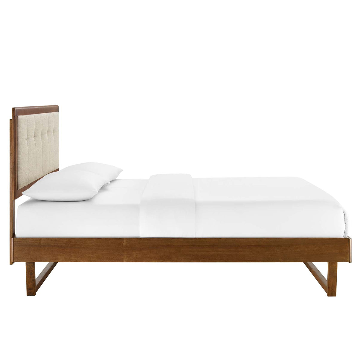 Willow King Wood Platform Bed With Angular Frame