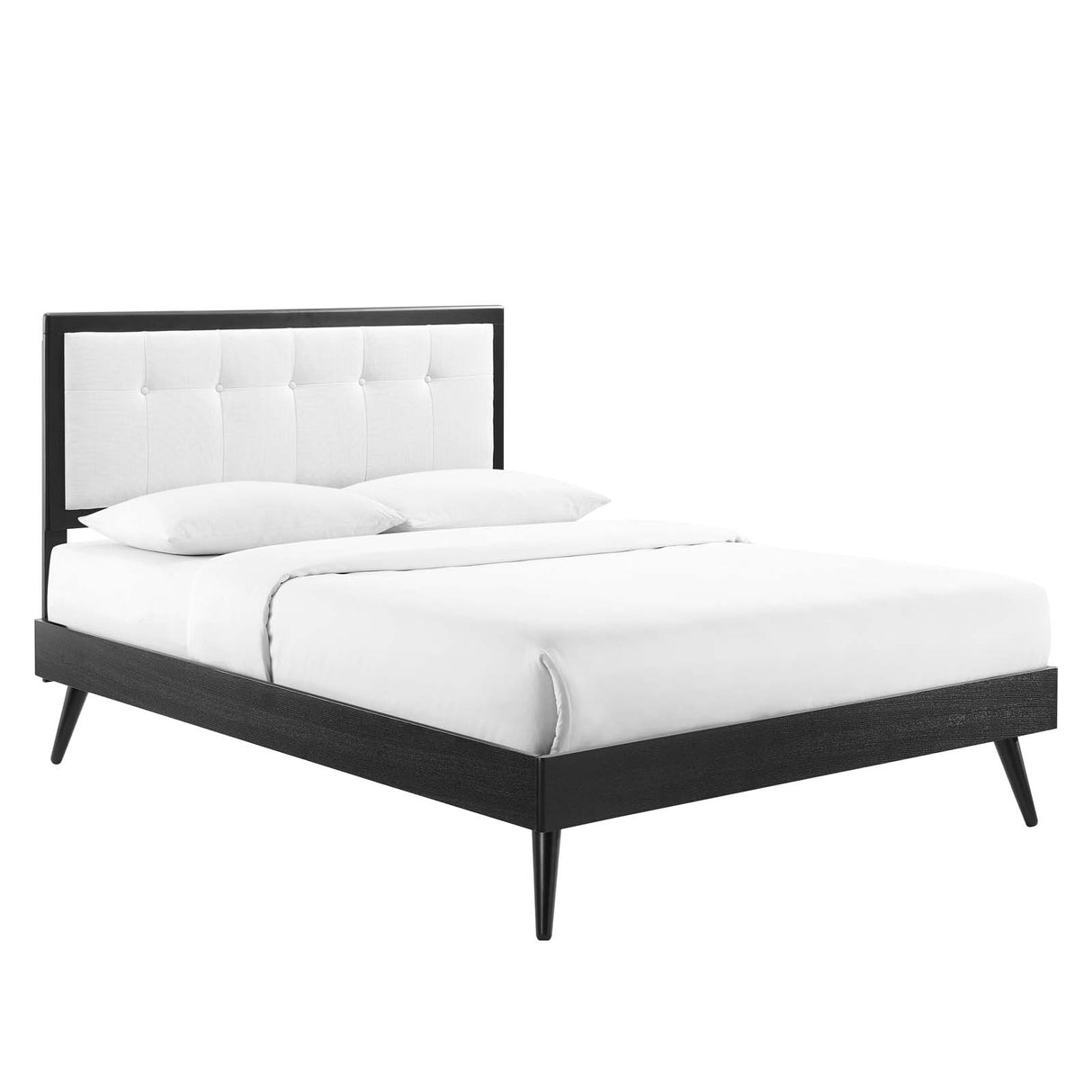 Willow Full Wood Platform Bed With Splayed Legs