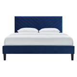 Roxanne Performance Velvet Full Platform Bed