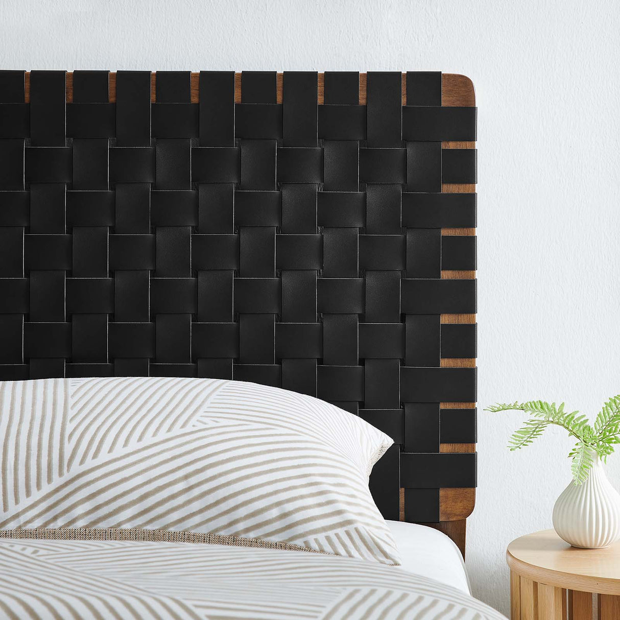 Sparta Weave Twin Vegan Leather Headboard