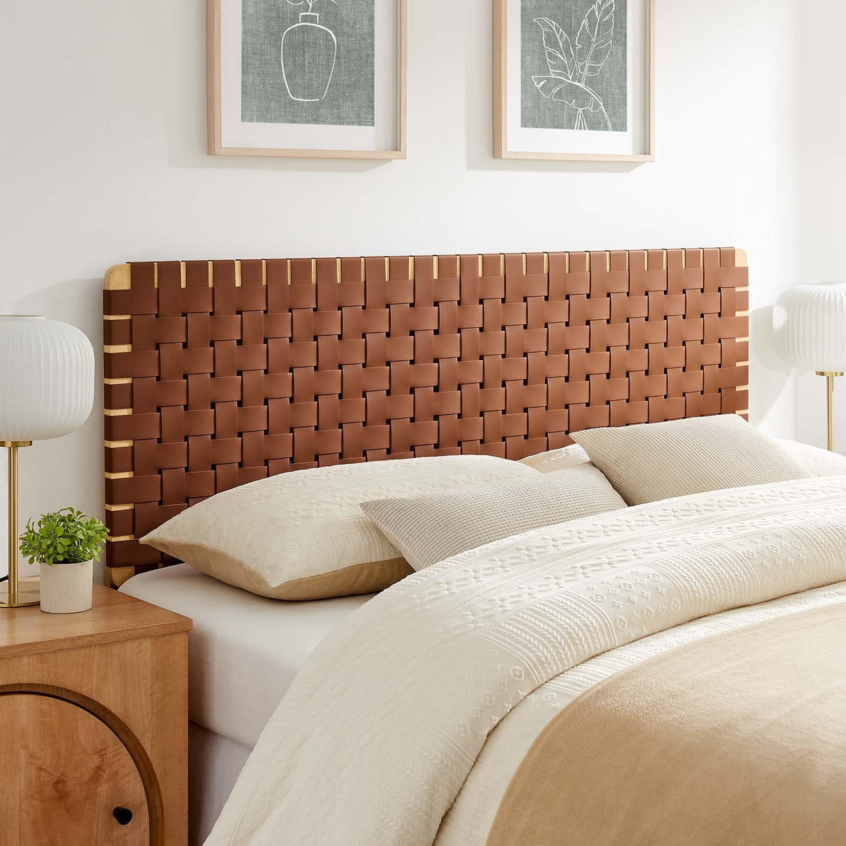 Sparta Weave Queen Vegan Leather Headboard