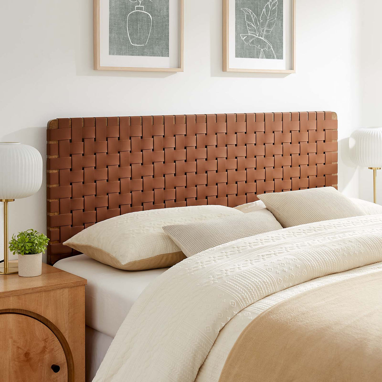 Sparta Weave Queen Vegan Leather Headboard