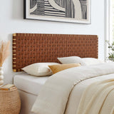 Sparta Weave Wall-Mount King Vegan Leather Headboard