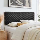 Sparta Weave Wall-Mount King Vegan Leather Headboard