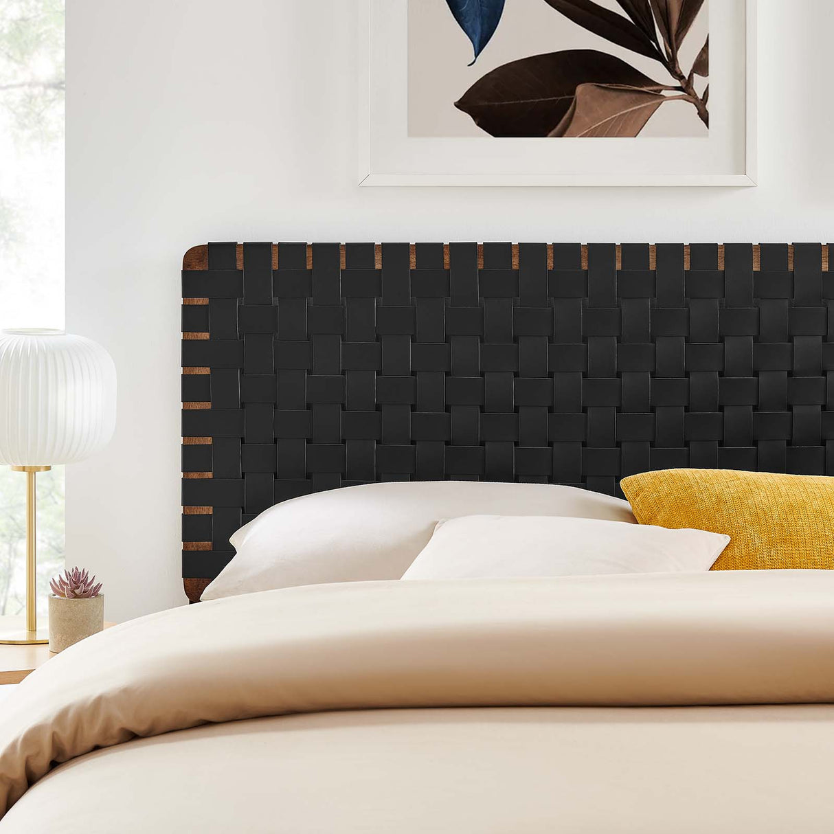 Sparta Weave King Vegan Leather Headboard