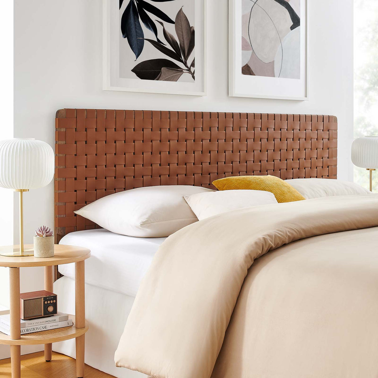 Sparta Weave King Vegan Leather Headboard