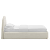 Resort Upholstered Fabric Arched Round Twin Platform Bed