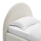 Resort Upholstered Fabric Arched Round Twin Platform Bed