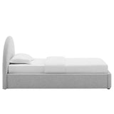 Resort Upholstered Fabric Arched Round Twin Platform Bed