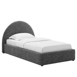 Resort Upholstered Fabric Arched Round Twin Platform Bed