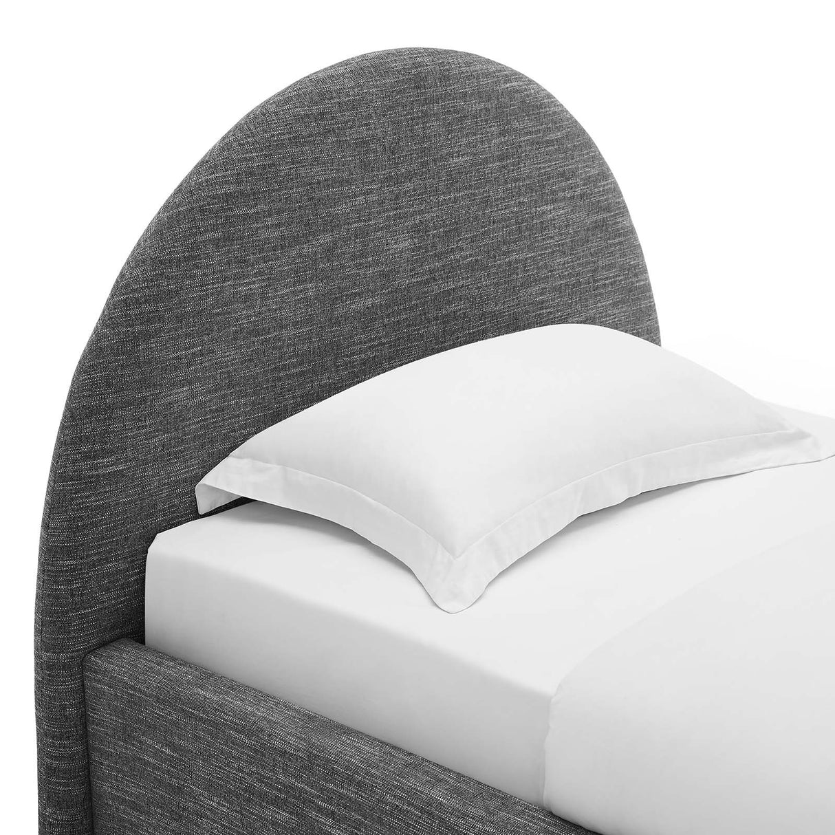 Resort Upholstered Fabric Arched Round Twin Platform Bed