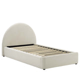 Resort Performance Velvet Arched Round Twin Platform Bed