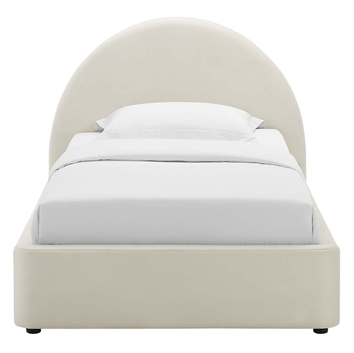 Resort Performance Velvet Arched Round Twin Platform Bed