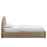 Resort Performance Velvet Arched Round Twin Platform Bed