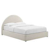 Resort Upholstered Fabric Arched Round Full Platform Bed