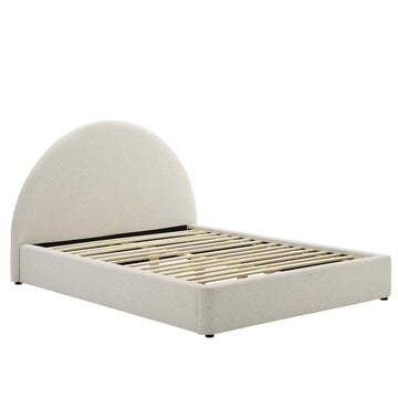 Resort Upholstered Fabric Arched Round Full Platform Bed
