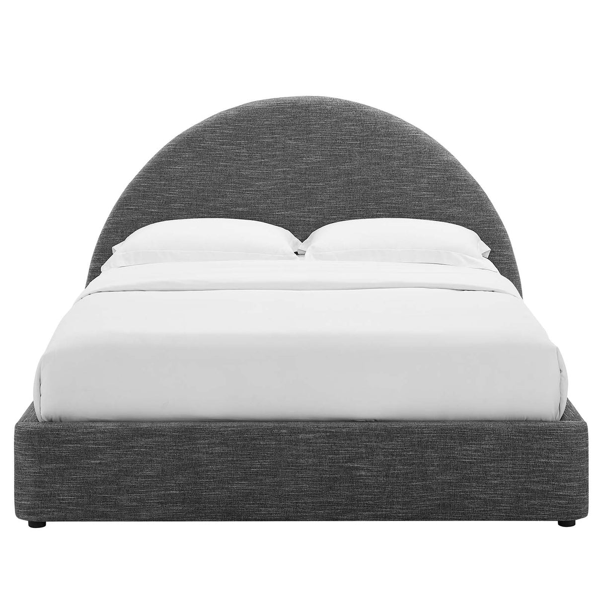 Resort Upholstered Fabric Arched Round Full Platform Bed