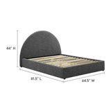 Resort Upholstered Fabric Arched Round Full Platform Bed