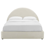 Resort Performance Velvet Arched Round Full Platform Bed