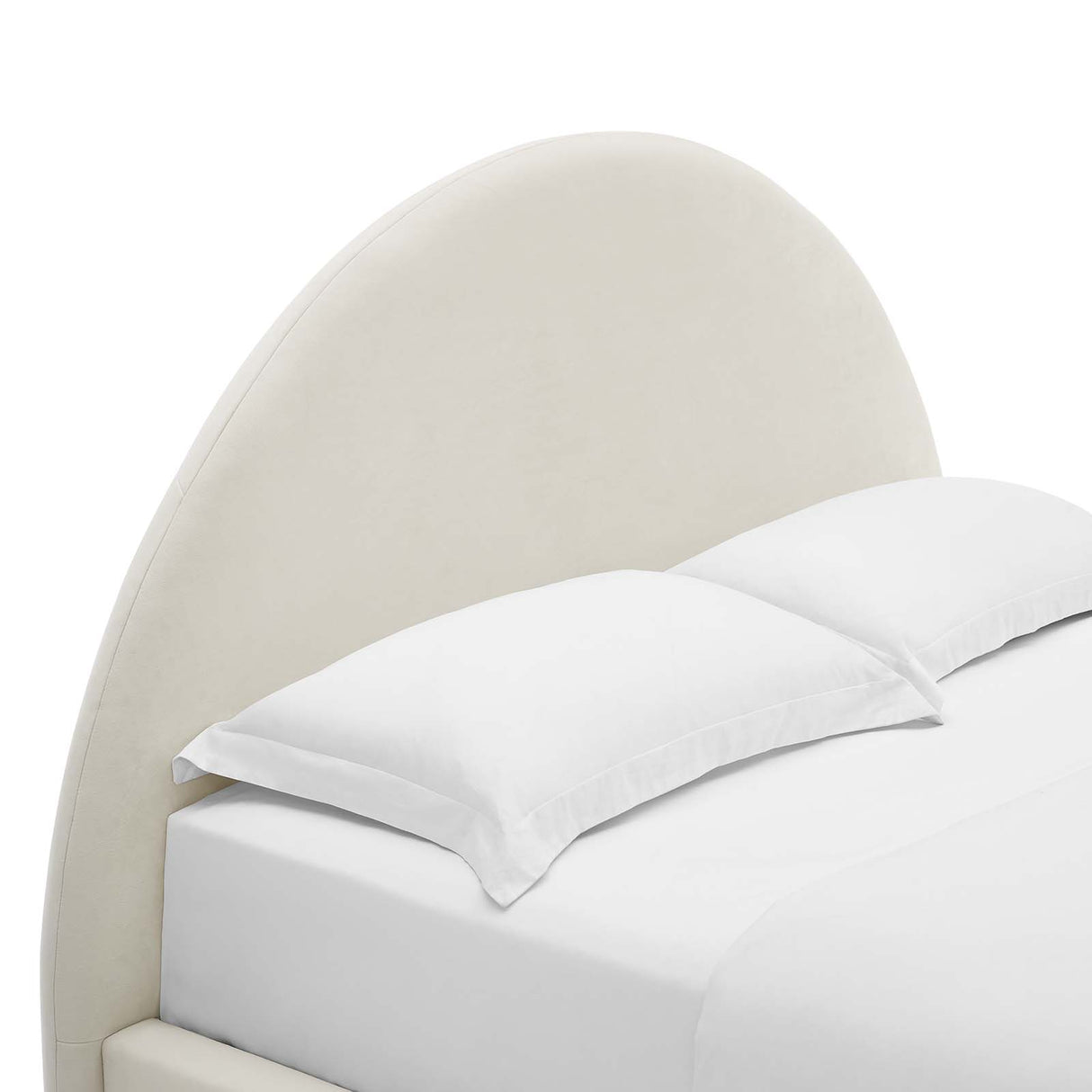 Resort Performance Velvet Arched Round Full Platform Bed