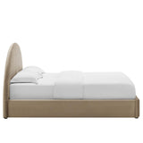 Resort Performance Velvet Arched Round Full Platform Bed