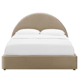 Resort Performance Velvet Arched Round Full Platform Bed