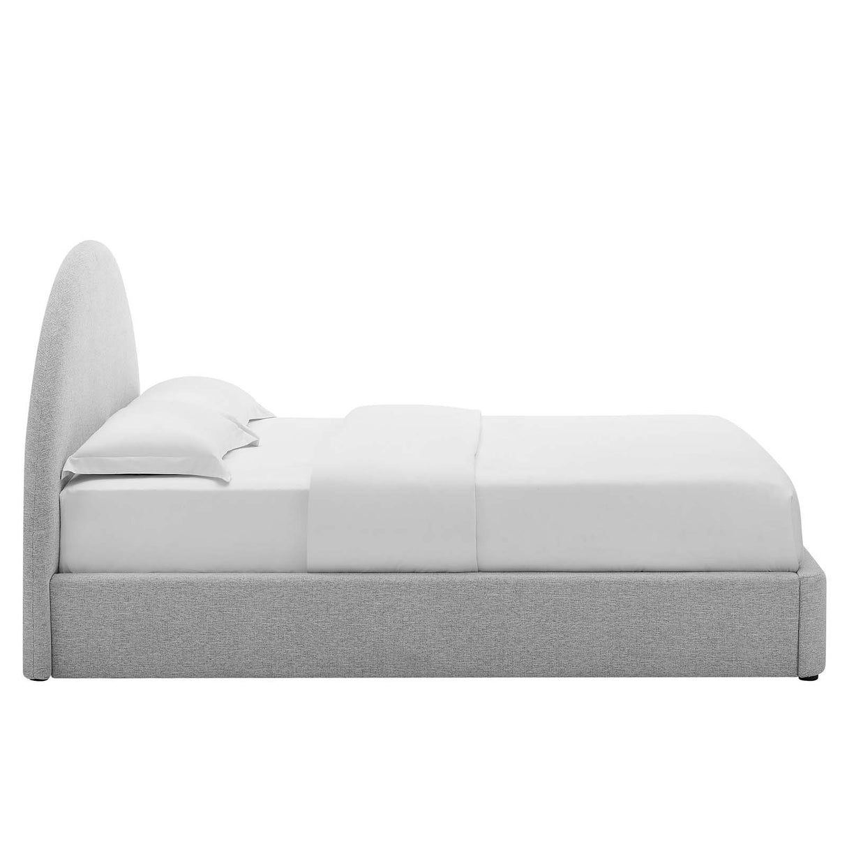 Resort Upholstered Fabric Arched Round Queen Platform Bed