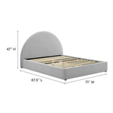 Resort Upholstered Fabric Arched Round Queen Platform Bed