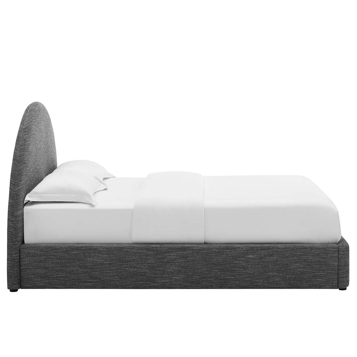 Resort Upholstered Fabric Arched Round Queen Platform Bed