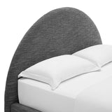 Resort Upholstered Fabric Arched Round Queen Platform Bed