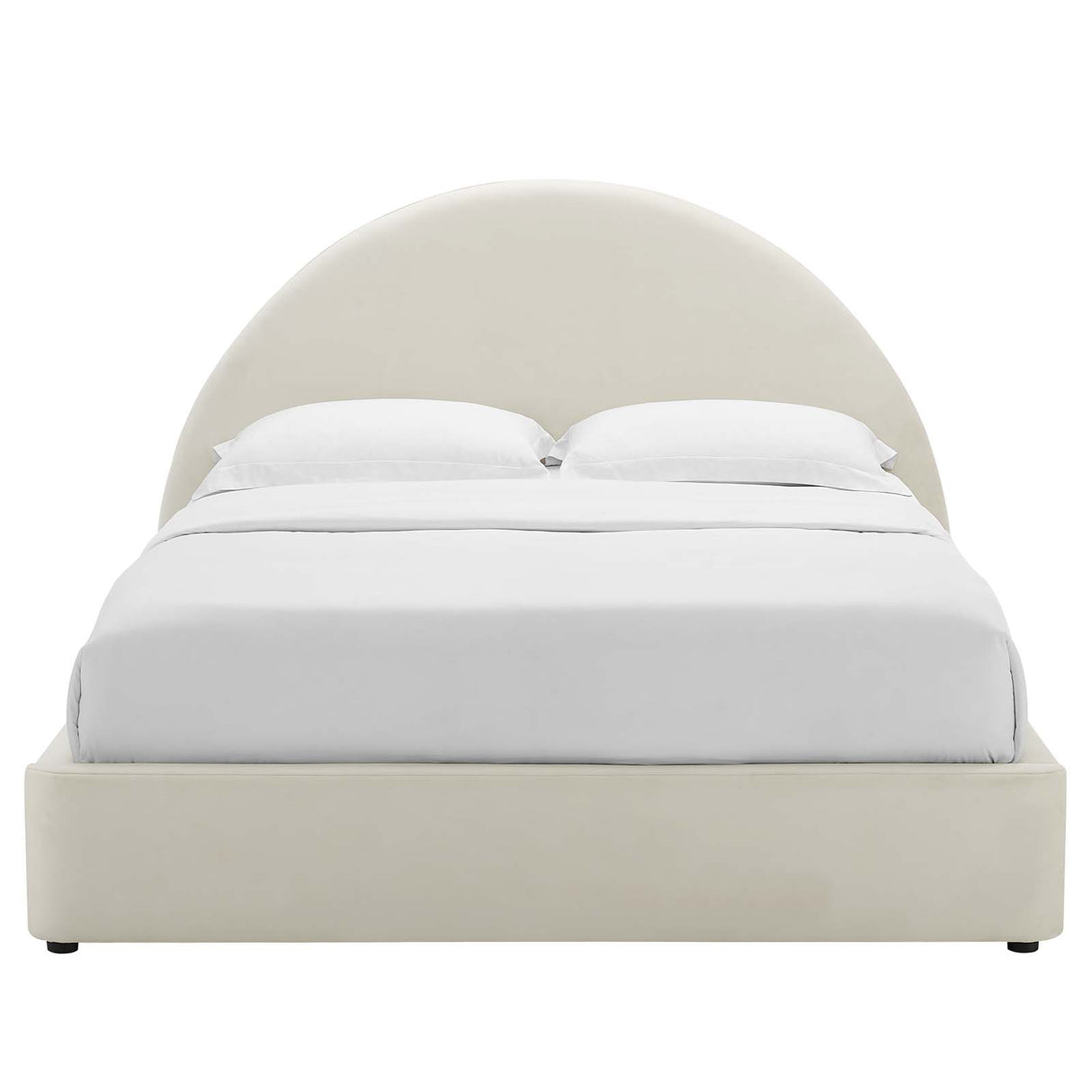 Resort Performance Velvet Arched Round Queen Platform Bed