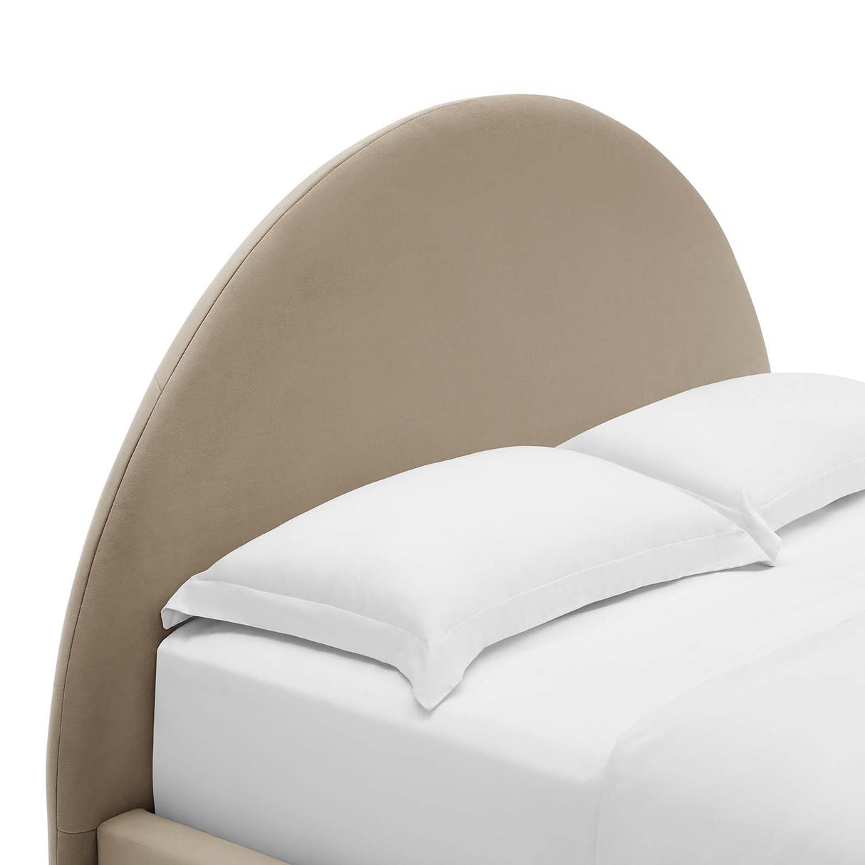 Resort Performance Velvet Arched Round Queen Platform Bed