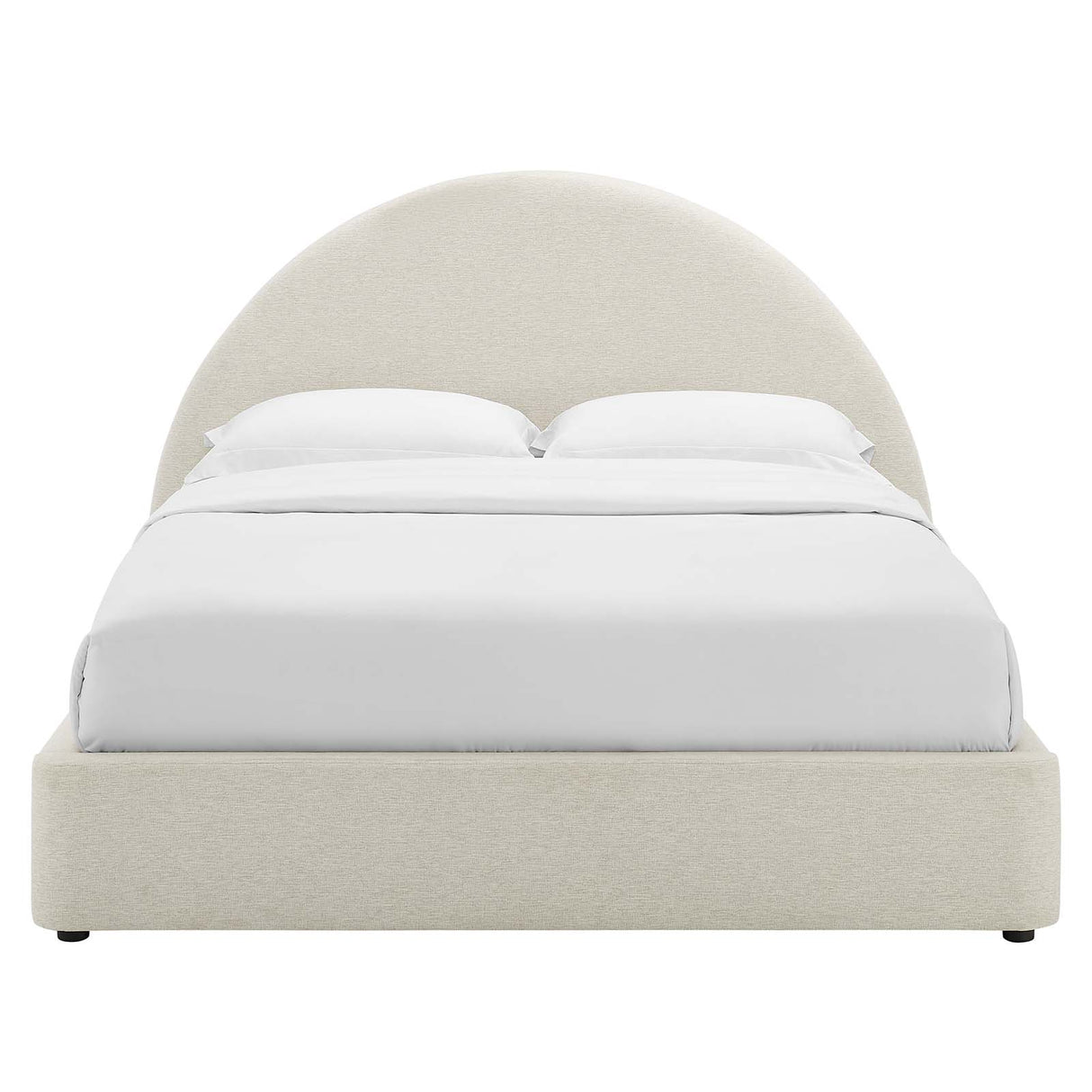 Resort Upholstered Fabric Arched Round King Platform Bed