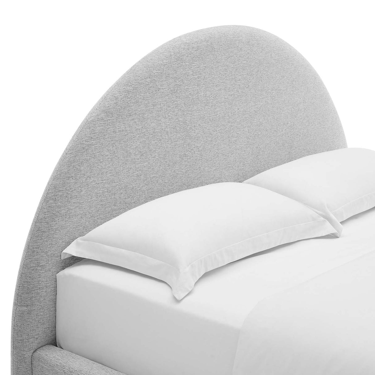 Resort Upholstered Fabric Arched Round King Platform Bed