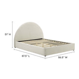 Resort Performance Velvet Arched Round King Platform Bed